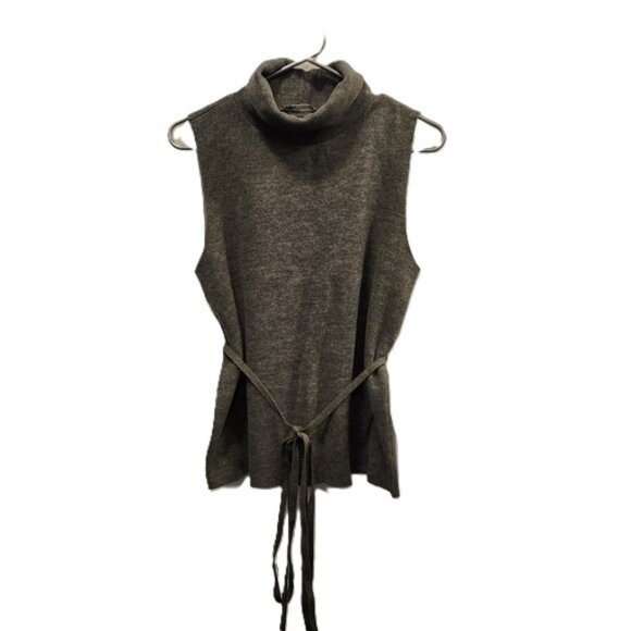 ZARA Sleeveless Turtleneck Sweater Vest Gray Size L - Picture 8 of 9